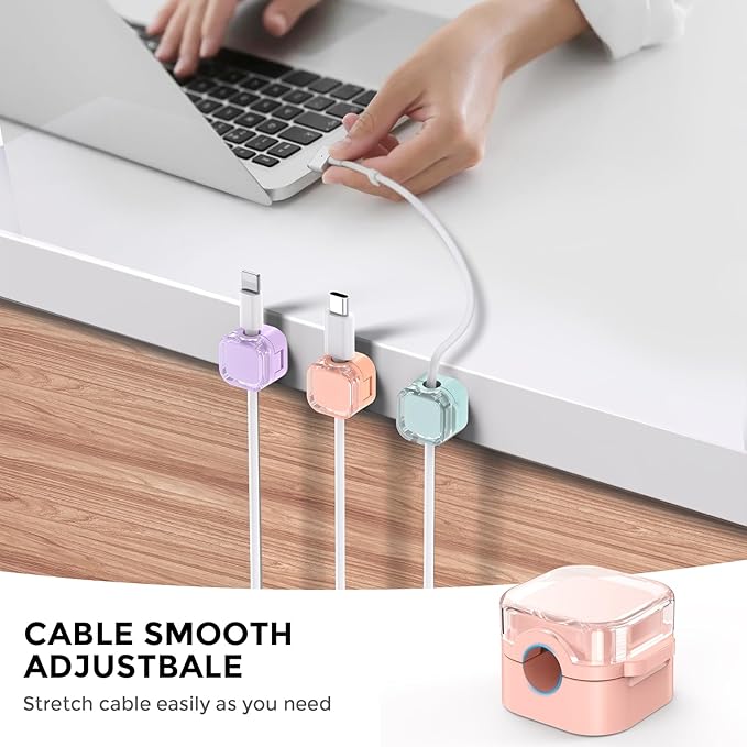 AhaStyle Magnetic Cable Organizer 6 Pack Cord Holders Cable Clips Strong - Image 4