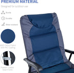 Outsunny Oversized Folding Rocking Camping Chair Set of 2, Padded Outdoor Rockers with High Back and Armrests, Portable Outdoor Patio Chairs with Steel Frame for Garden, Porch, Lawn, Navy Blue - Image 7