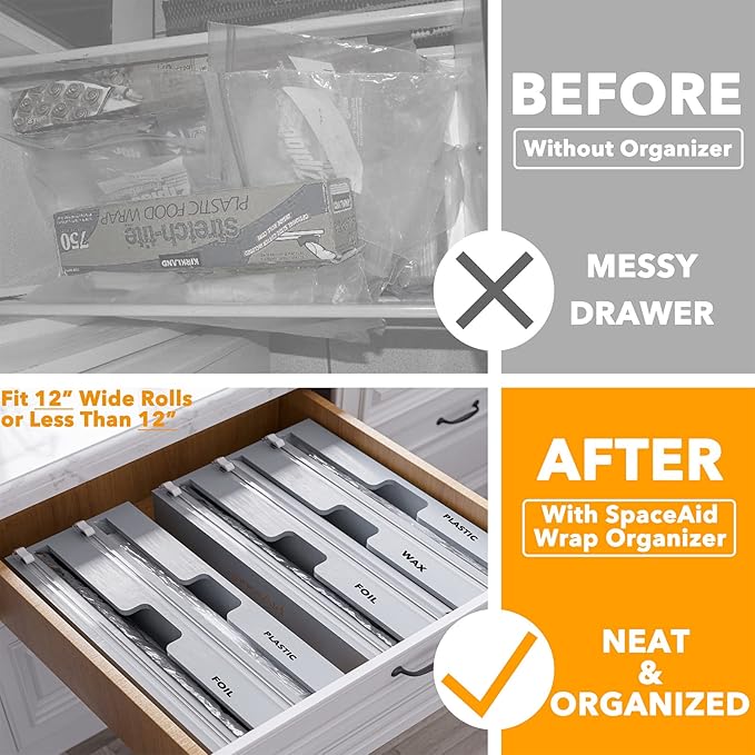 SpaceAid WrapNeat 2 in 1 Wrap Organizer - Image 2
