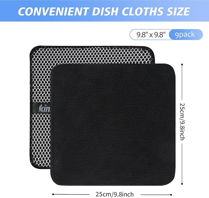 KinHwa Kitchen Washcloths for Dishes Absorbent Microfiber Dish Cloths Quick Dry - Image 3