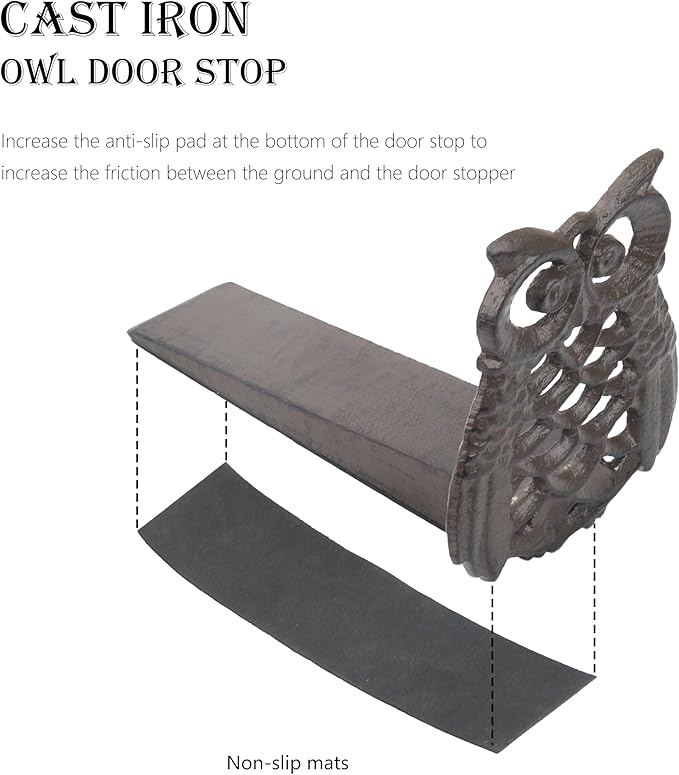 Linton-Cute Owl Iron Door Stop - Image 5