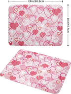 Valentines Day Dish Drying Mat for Kitchen Pink Hearts Absorbent Reversible - Image 2