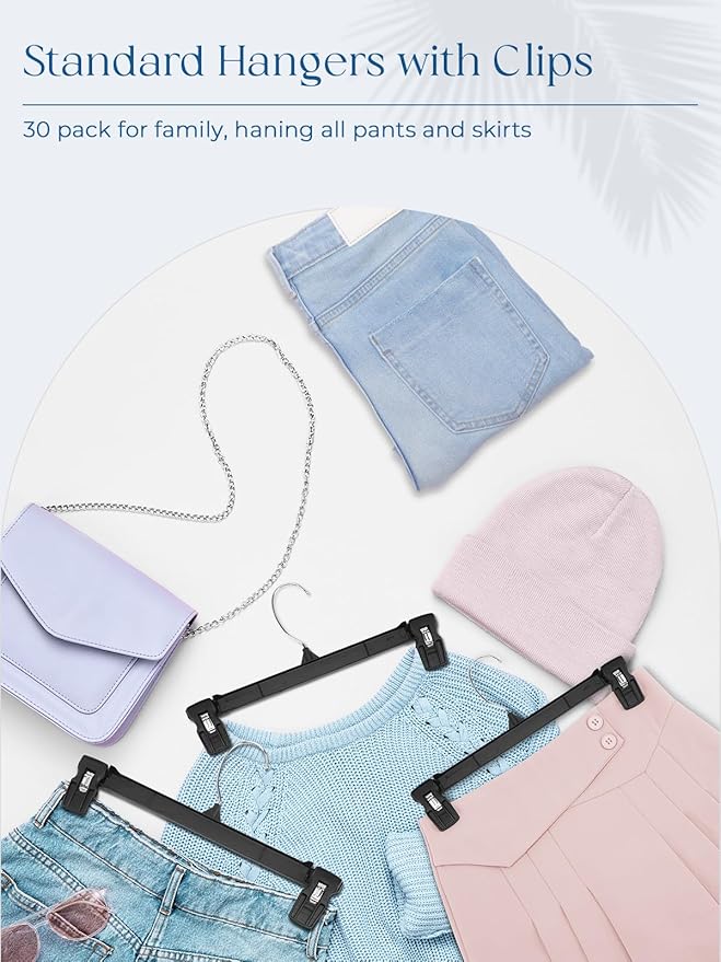 Smartor Space Saving Hangers 60 Pack, Slim Plastic Pants and Shorts Hangers - Image 5