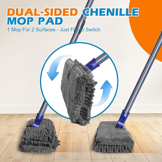 Mops for Floor Cleaning, Masthome Flat Dust Mop - Image 2