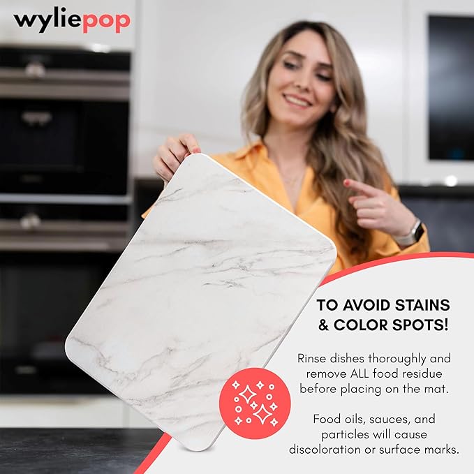 Stone Drying Mat for Kitchen Counter – Diatomaceous Earth Dish Drying Stone – - Image 2