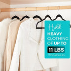 HOUSE DAY Premium Velvet Hangers 50 Pack Black, Non-Slip Flocked Felt Hangers - Image 6