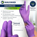 HALYARD PURPLE NITRILE Gloves Powder Free Disposable Medical Exam Gloves - Image 2