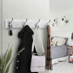 Coat Rack Wall Mounted White, Heavy Duty Zinc Alloy Wall Hook Rack - Image 7