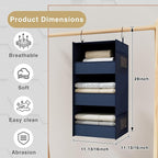 3-Shelf Hanging Closet Organizer and Storage, Foldable Hanging Closet Shelves - Image 3