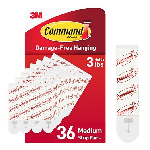 Command Indoor Medium Replacement Strips, 36 Strips, Damage-Free Wall Hanging by Command