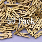 HAHIYO Gold Wooden Clothes Pins Clothespins Mini Do NOT Fall Apart 1 inches - Image 6