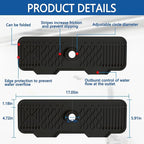 Kitchen Sink Accessories -17" x 6'' Sink Splash Guard, Silicone Sink Mat Splash - Image 2