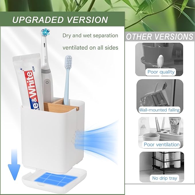 Toothbrush Holders for Bathroom Countertop, Detachable Electric Toothbrush - Image 7
