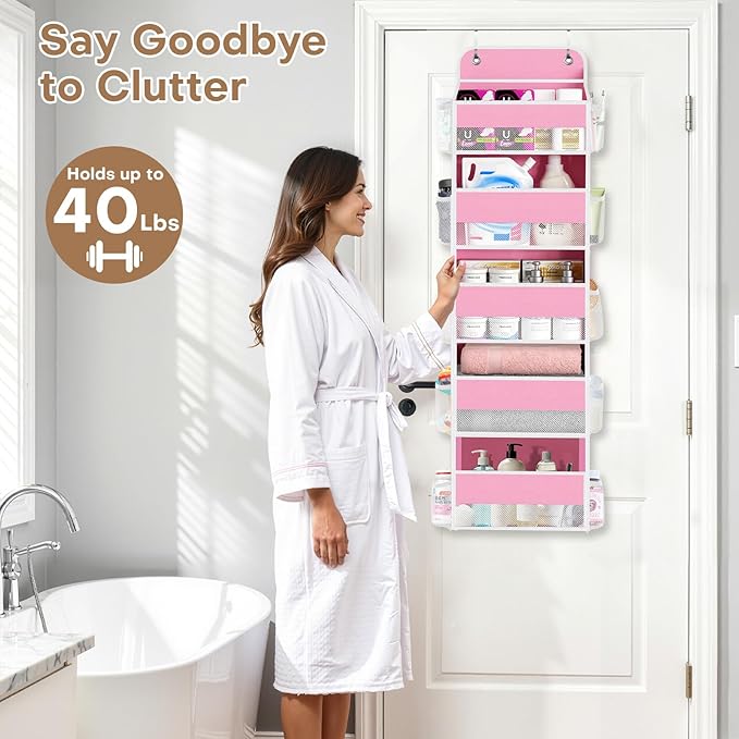 SpaceWhisper Over the Door Organizer, 5 Large Pocket Hanging Storage Organizer - Image 7