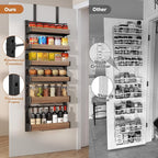 6-Tier Over The Door Pantry Organizer, Heavy-Duty Metal Wall Mount or Hanging - Image 3