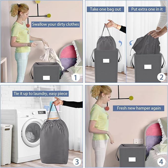 MCleanPin 210L Laundry Hamper Collapsible - Image 3