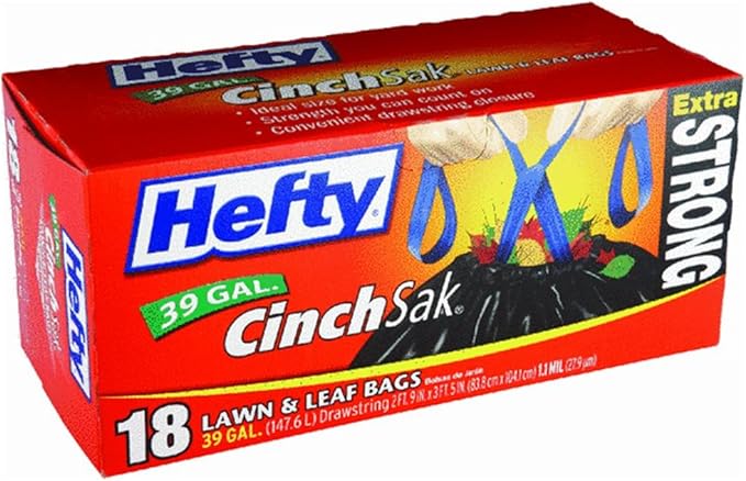 Hefty Strong Lawn and Leaf Large Garbage Bags, 39 Gallon by Hefty
