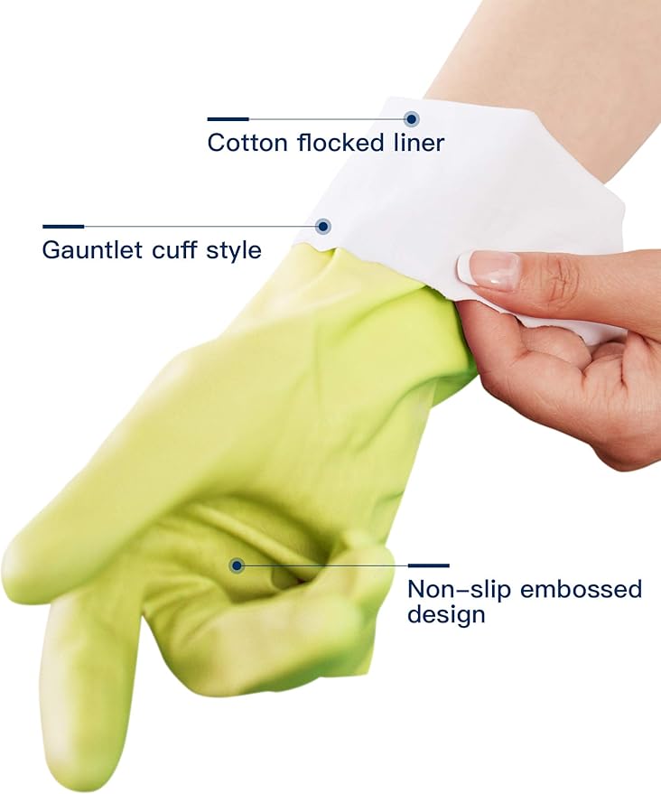 LANON 3 Pairs wahoo Skin-Friendly Cleaning Gloves, Dishwashing Kitchen Gloves - Image 2