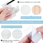 8PCS No Drill Curtain Rod Brackets, Self-Adhesive, Plastic & Stainless Steel - Image 5