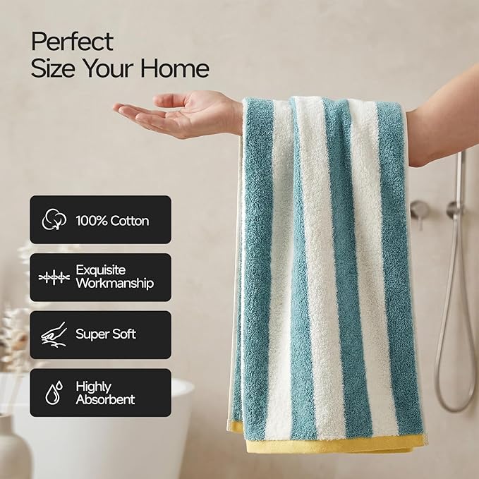 REDKISS 3-Pack Premium Hand Towels, 28x12 Inches 100% Cotton Bath Towels - Image 3