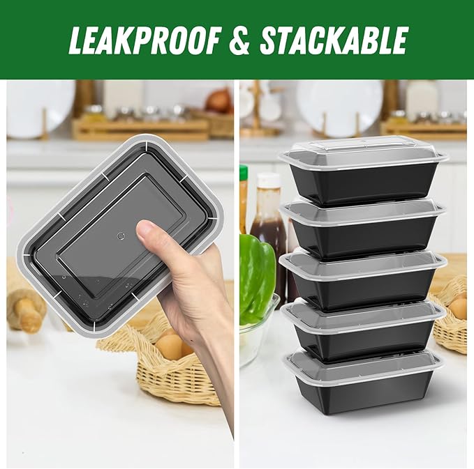 50 Pack 24 oz Meal Prep Containers Reusable - Image 4