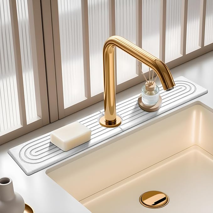 Faucet Mat for Kitchen Sink, Diatomite Quick Drying Tray, Long 23.6'' Kitchen by Unknown