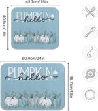 Fall Pumpkin Aqua Blue Dish Drying Mat - Image 3