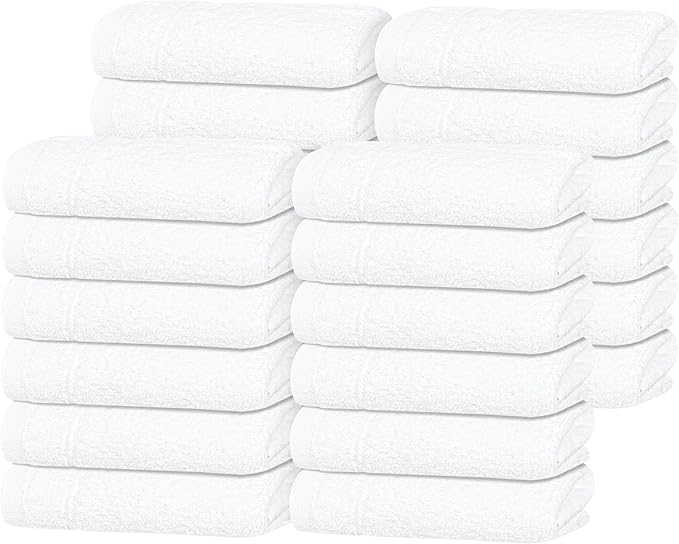 Tens Towels Pack of 24 Washcloths, 12 x 12 Inches, Lighter Weight, Quick to Dry by TensTowels