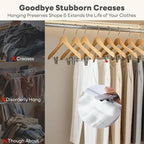 HOUSE DAY 12 Pack High-Grade Wooden Suit Hangers Skirt Hangers - Image 6