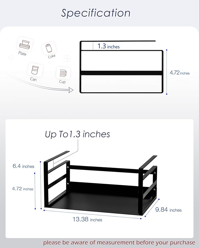 Nxconsu 2Pack Under Shelf Storage Basket Organizer Hanging Holder - Image 2