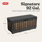 Keter Signature Collection 92 Gallon Resin Deck Box Organization and Storage Box for Patio Outdoor Cushions, Throw Pillows, Garden Tools and Pool Supplies, Walnut - Image 2