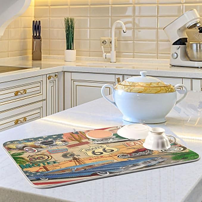 senya Super Absorbent Dish Drying Mat, Microfiber Fast-Drying Dish Mat - Image 6