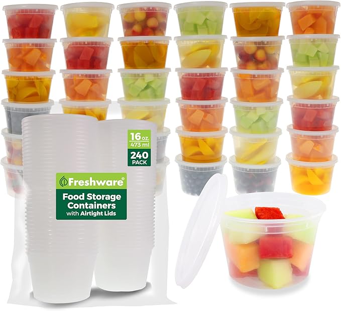 Freshware 16 oz Food Storage Containers by Freshware