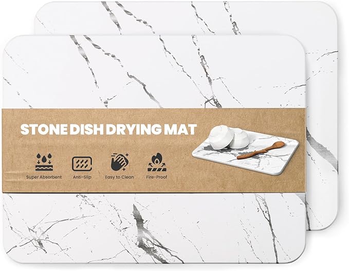 2 Pack Quick Dry Stone Drying Mat by WALLQMER