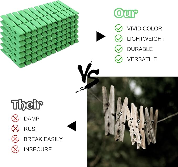 Phinus 72 Pcs Wooden Clothes Pins, 2.9 Inch Clothes Pins - Image 4
