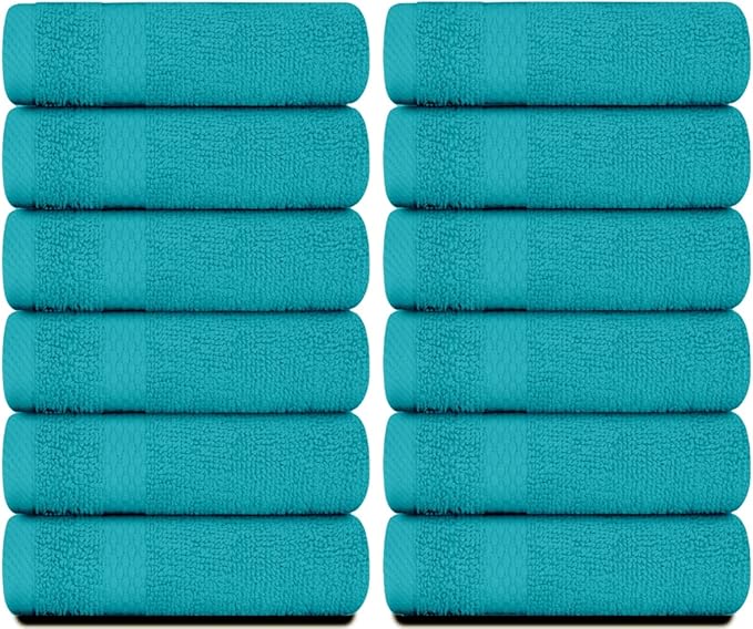White Classic Luxury Cotton Washcloths 13x13 Inch - Image 2