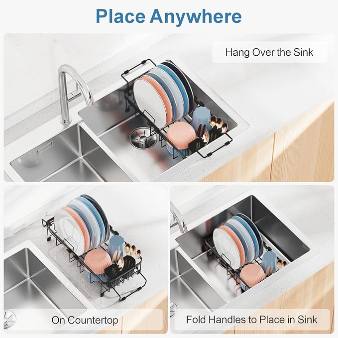 iSPECLE Small Sink Dish Drying Rack, Dish Rack - Image 3