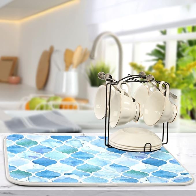 Super Absorbent Dish Drying Mat, Microfiber Fast-Drying Dish Mat, Kitchen Dish - Image 5