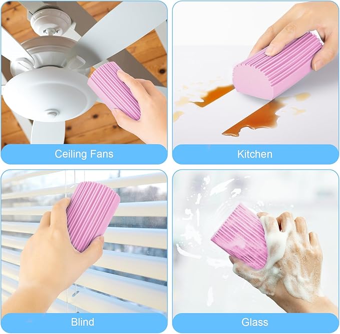 4 Pack Damp Clean Duster Sponge, Magic Sponge Eraser - Image 3