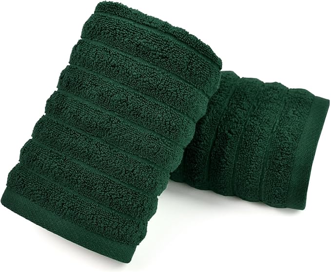 Jacquotha 2-Pack Hand Towels Ribbed – Kitchen & Bathroom Premium Cotton Towels by Jacquotha