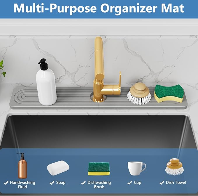 24'' Longer Faucet Mat for Kitchen Sink Stone Faucet Mat for Kitchen Sink - Image 7