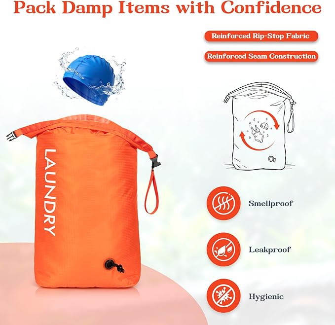 Travel Laundry Bag, Vacuum Compression Dirty Clothes Travel Bag, Waterproof - Image 3