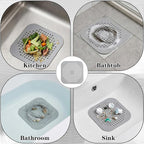 TIESOME 4 Pack Silicone Shower Drain Cover, Square Drain Hair Catcher, Flat - Image 7