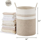 VIPOSCO Large Laundry Hamper, Tall Woven Rope Storage Basket - Image 5