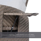 Grand patio Outdoor Reclining Chairs with Extended Footrest 2-Piece Adjustable Patio Wicker,Lounge Recliner up to 150° with Flip Side Table, Mist Grey - Image 5