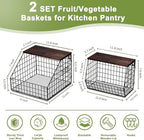 Fruit and Vegetable storage, 2 Set Wall Mounted Wire Baskets, Fruit Basket - Image 3