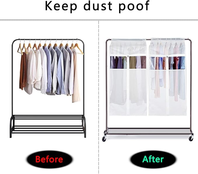 Zilink Hanging Clothes Bag Organizer 43 inch-2 Pack Large Garment Bags Suit Bag - Image 7