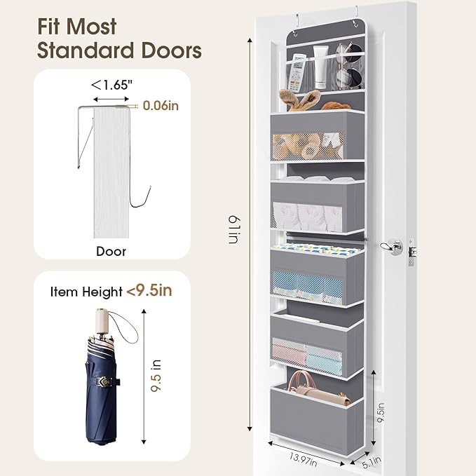 6-Tier Over The Door Organizer, Hanging Storage Organizer - Image 2