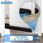 MAXTID Twin Door Draft Blocker Seal Large Door Gap Noise Under Door Draft - Image 4