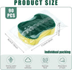 Tanlade 90 Pcs Individually Wrapped Sponges Kitchen Bulk Non Scratch Scouring - Image 2